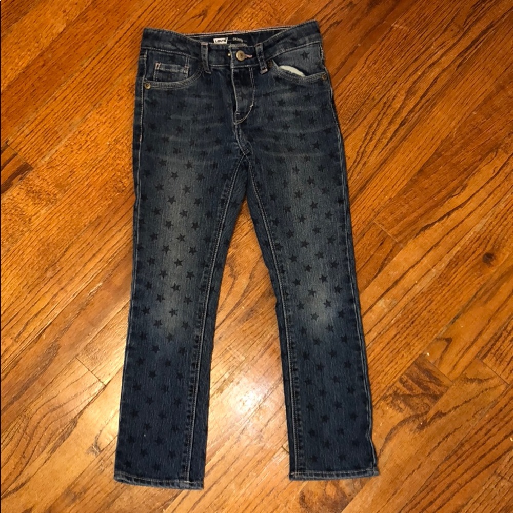 Heart print skinny jeans